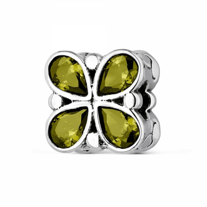 Abalorio mariposa verde plata 1