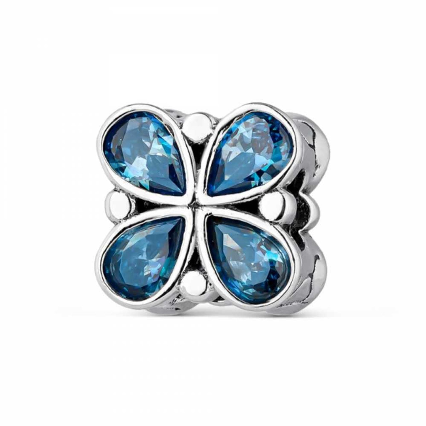 Abalorio mariposa azul plata 1