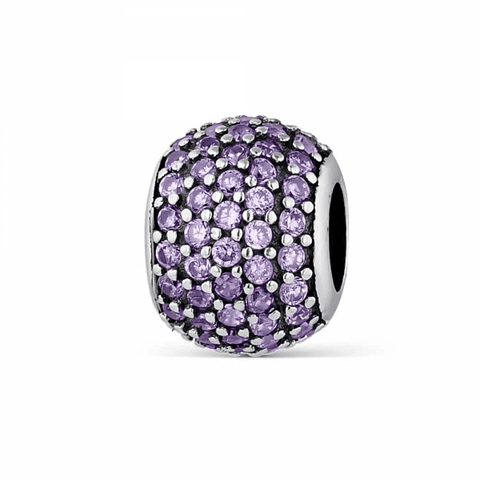 Abalorio destello morado plata