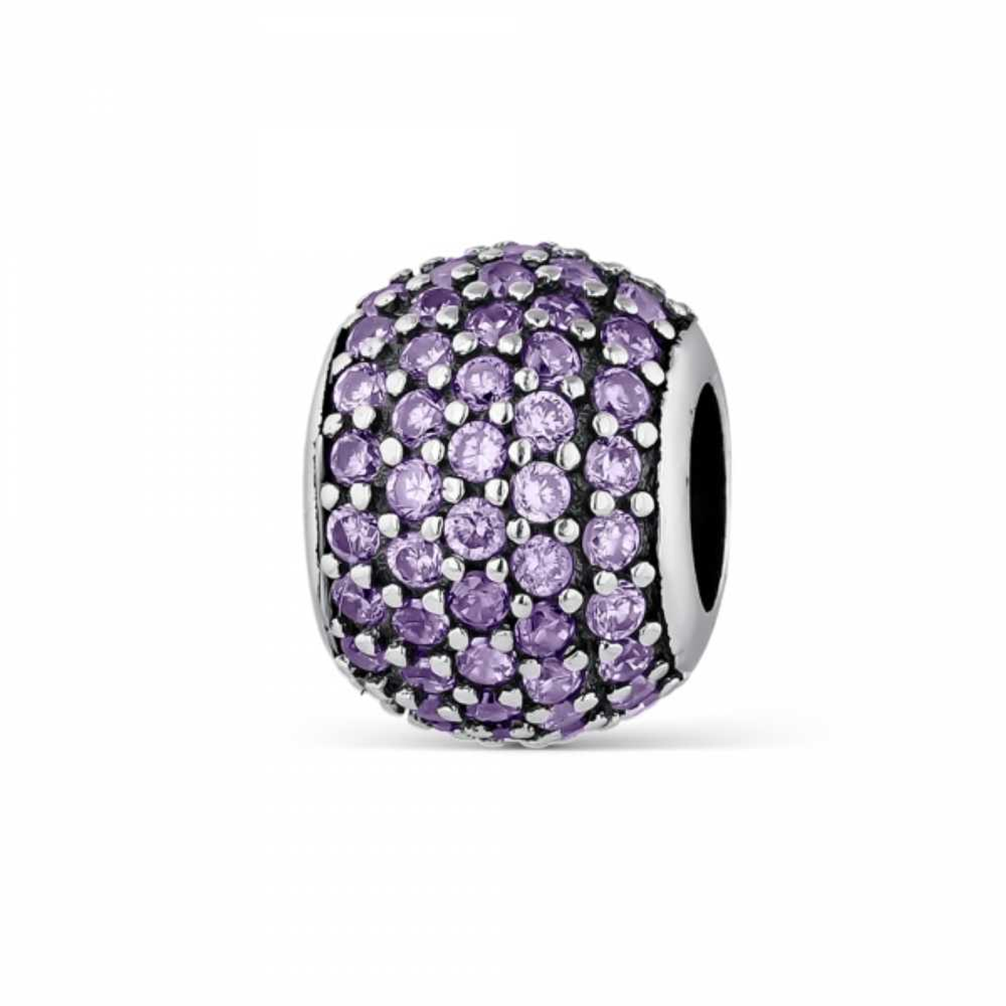 Abalorio destello morado plata 1