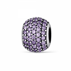 Abalorio destello morado plata