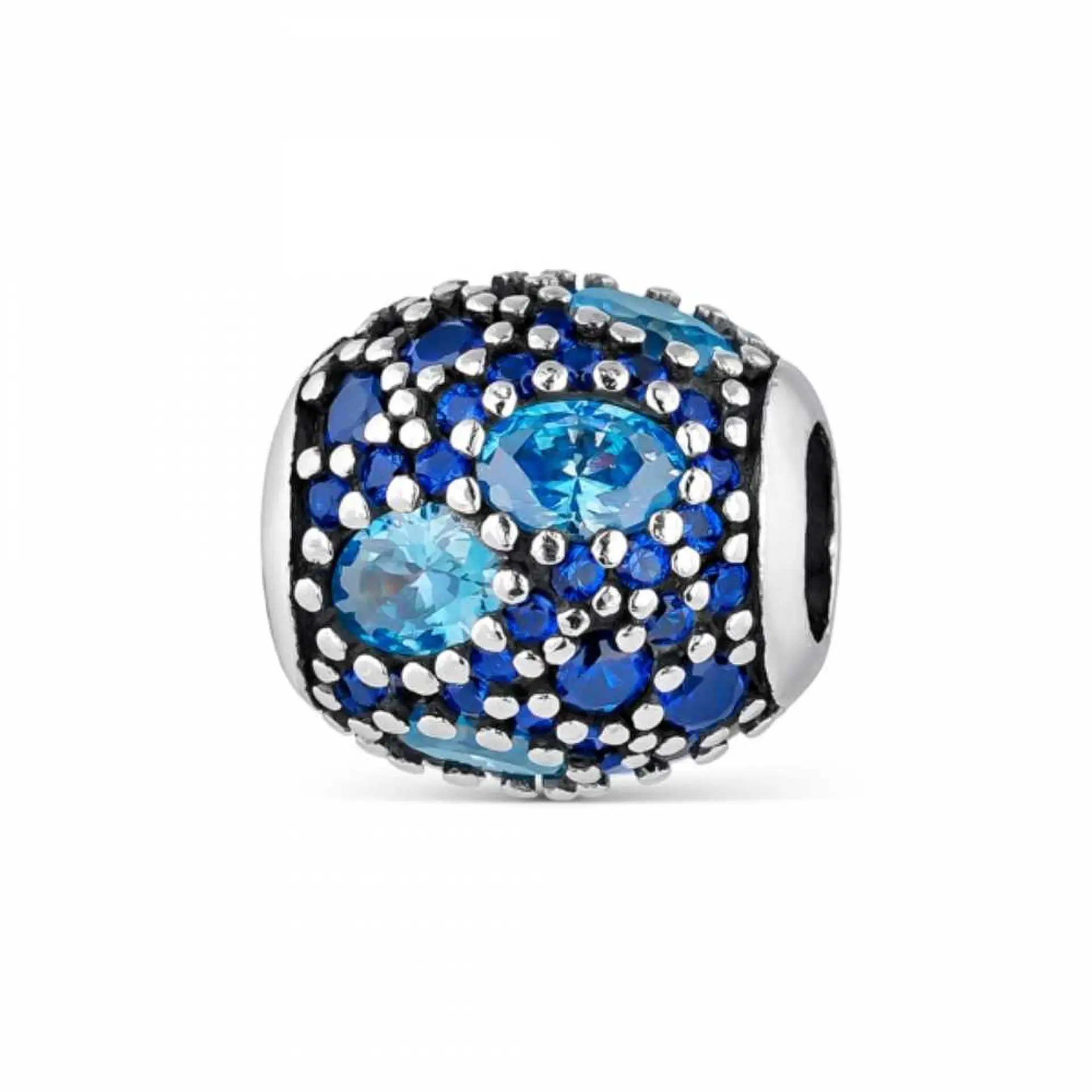 Abalorio destello celeste plata 1