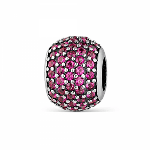 Abalorio destello fucsia plata