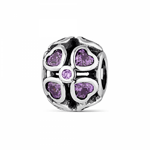 Abalorio amores morado plata
