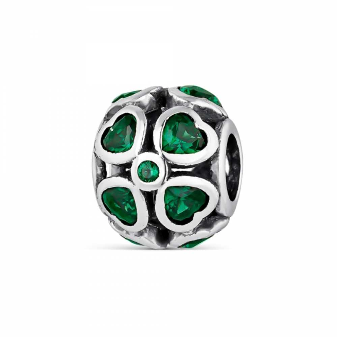 Abalorio amores verde plata 1