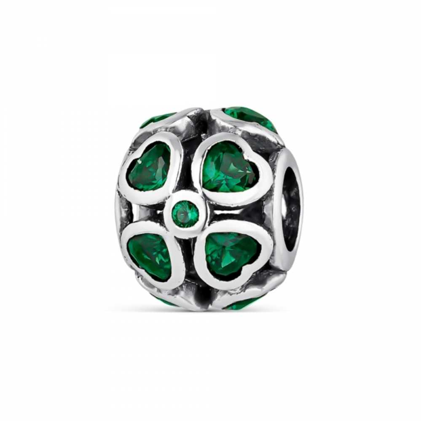 Abalorio amores verde plata 1