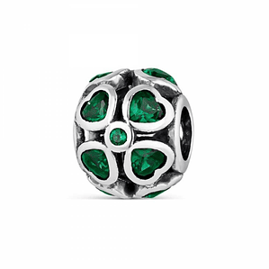 Abalorio amores verde plata