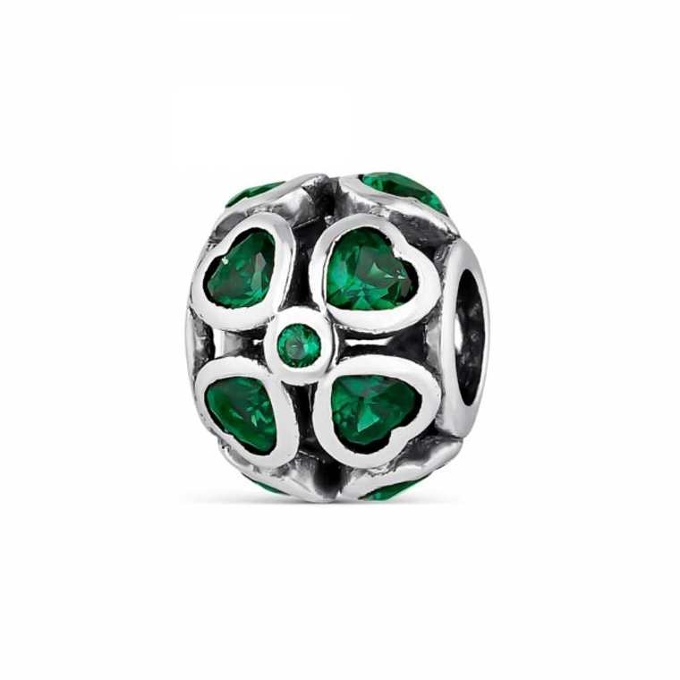 Abalorio amores verde plata 1