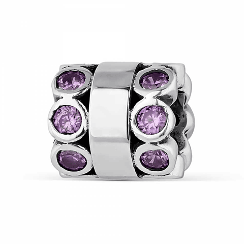 Abalorio senda morado plata