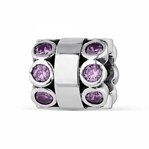 Abalorio senda morado plata