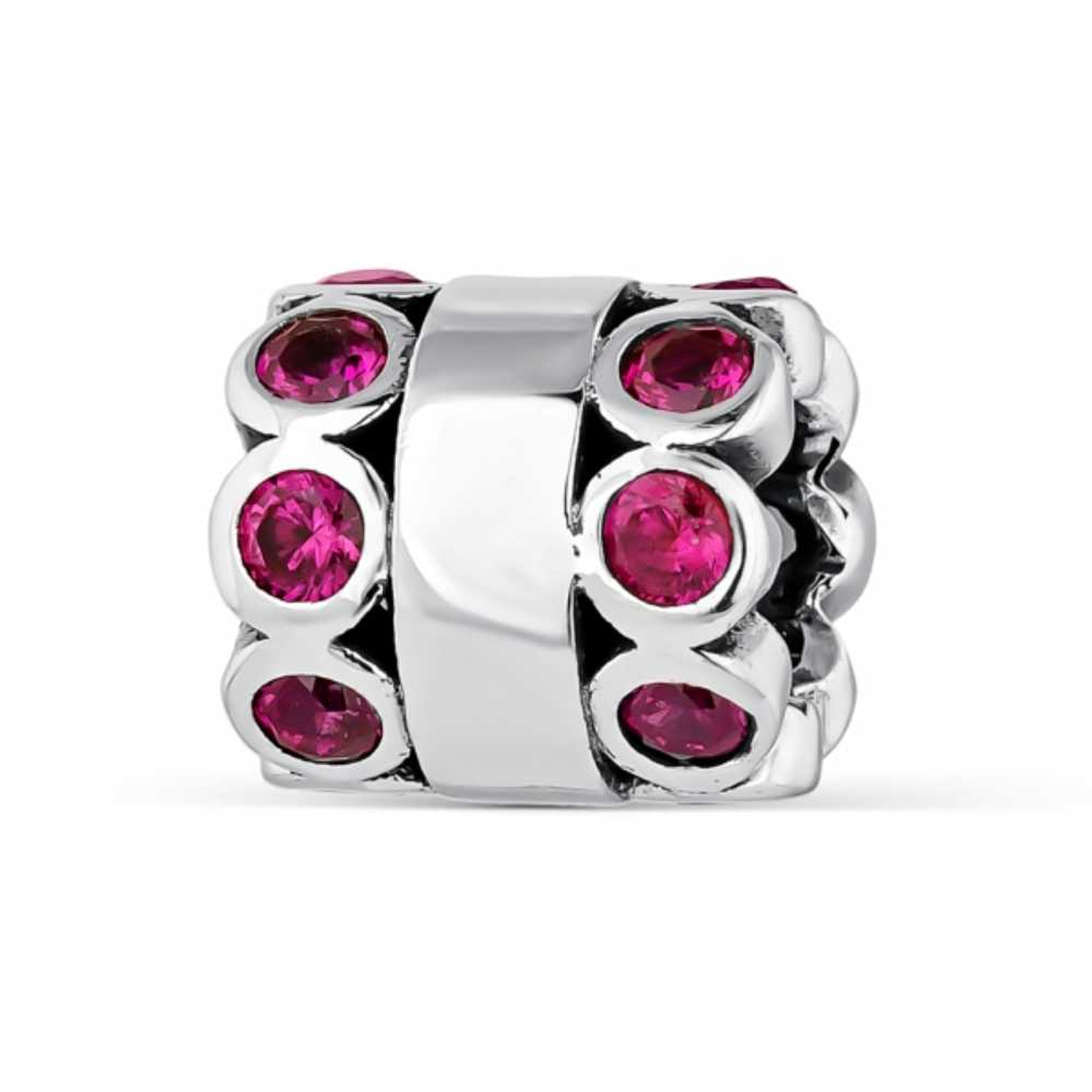 Abalorio senda rosa plata 1