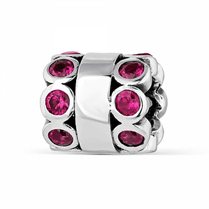 Abalorio senda rosa plata