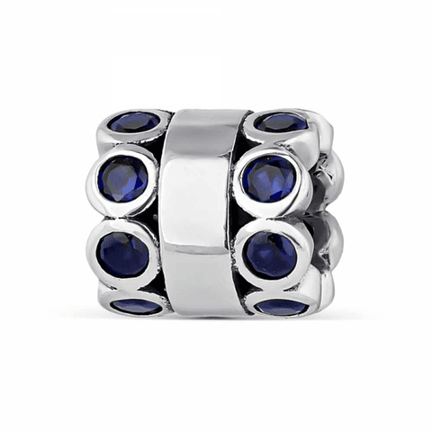 Abalorio senda azul plata