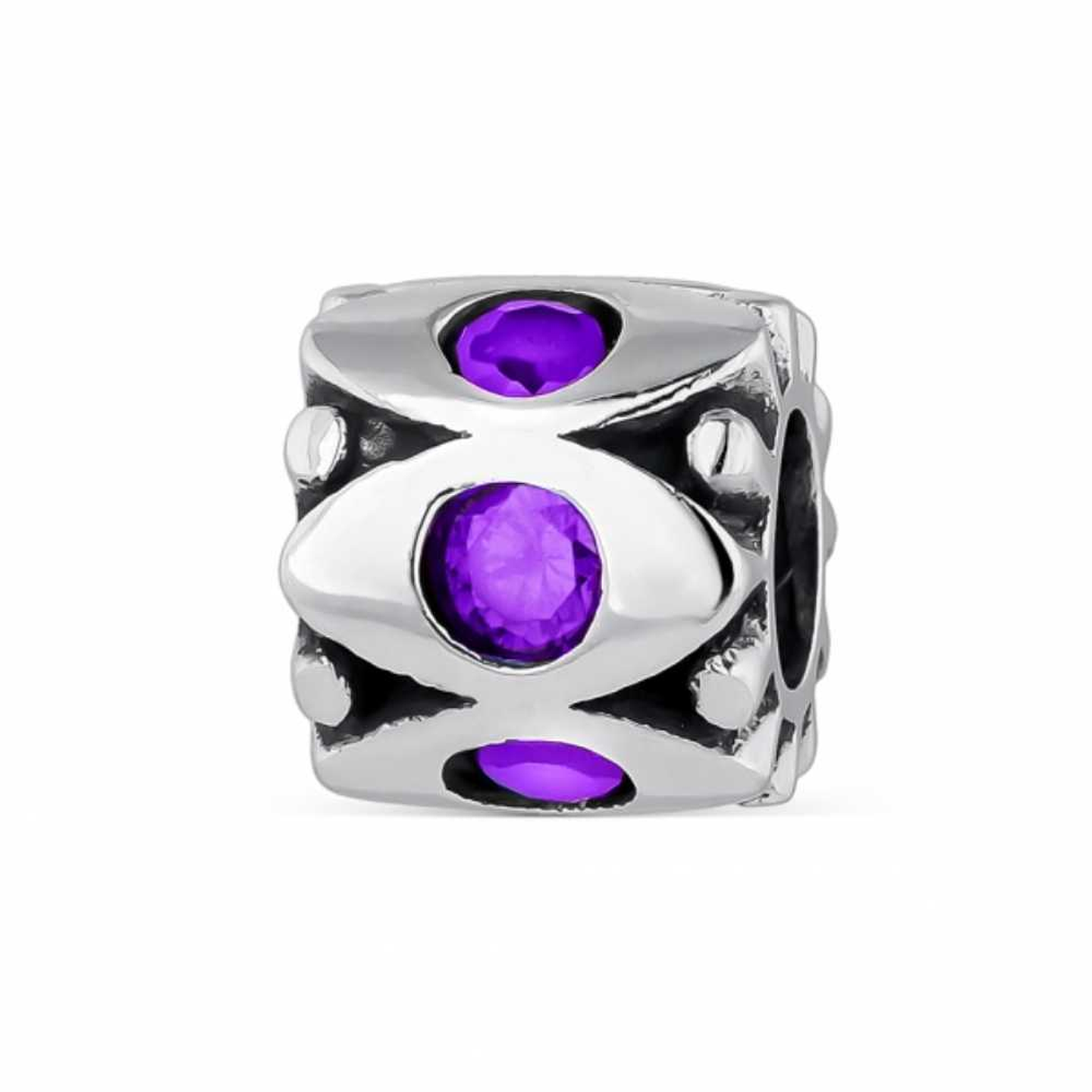 Abalorio universo morado plata 1