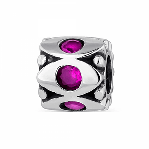 Abalorio universo rojo plata 