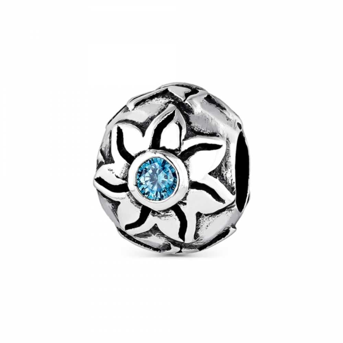 Abalorio aura azul plata 1