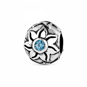 Abalorio aura azul plata