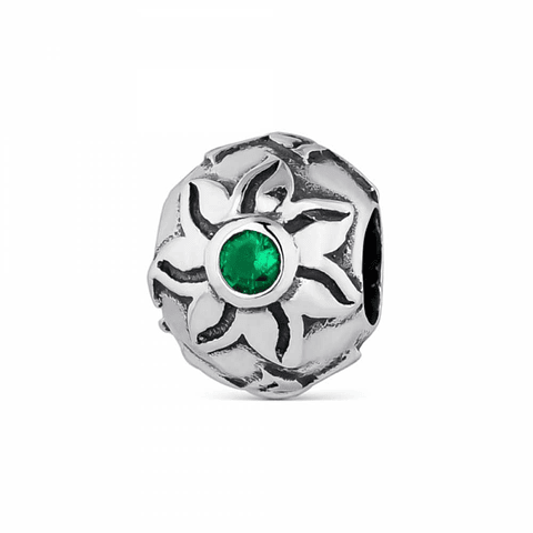 Abalorio aura verde plata