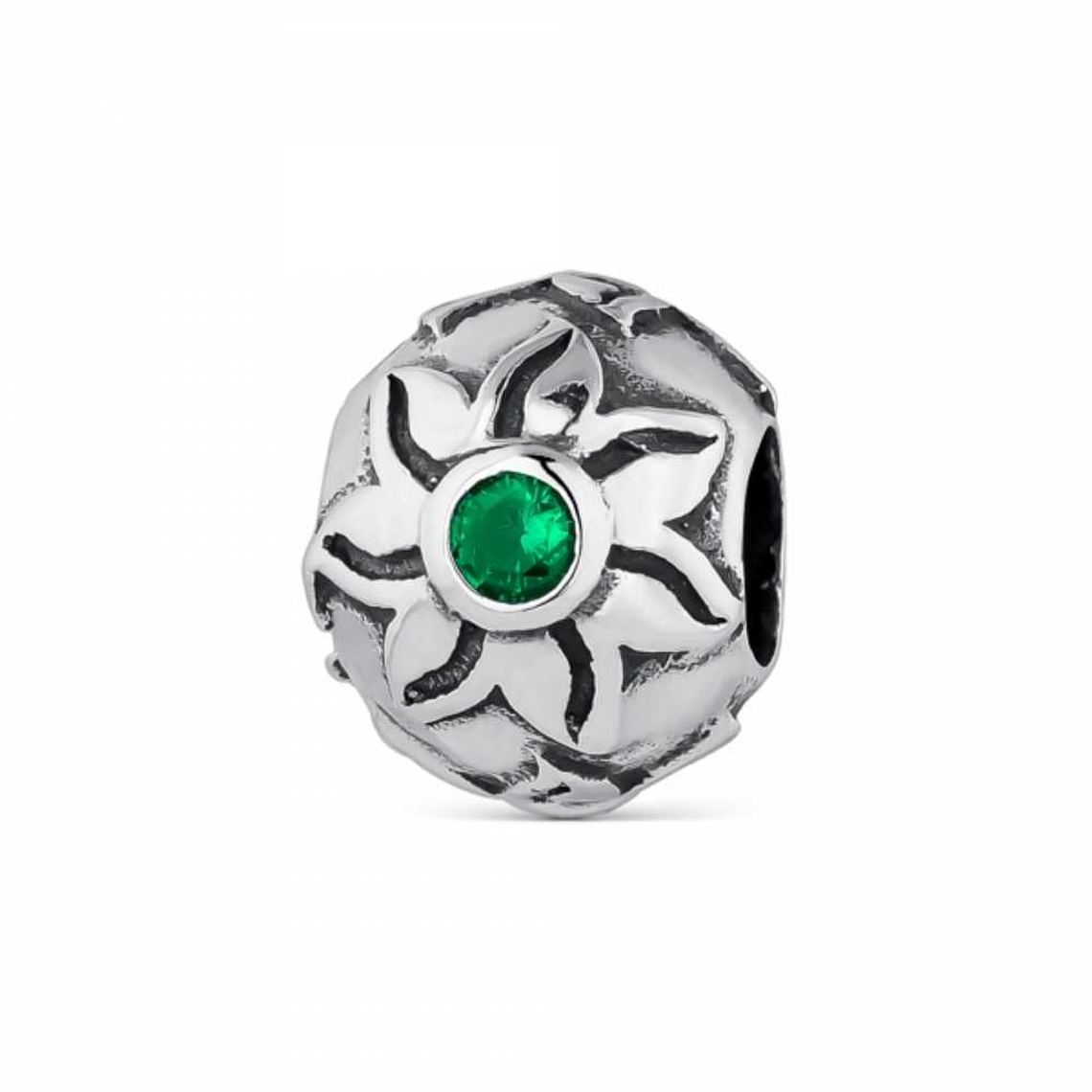 Abalorio aura verde plata 1