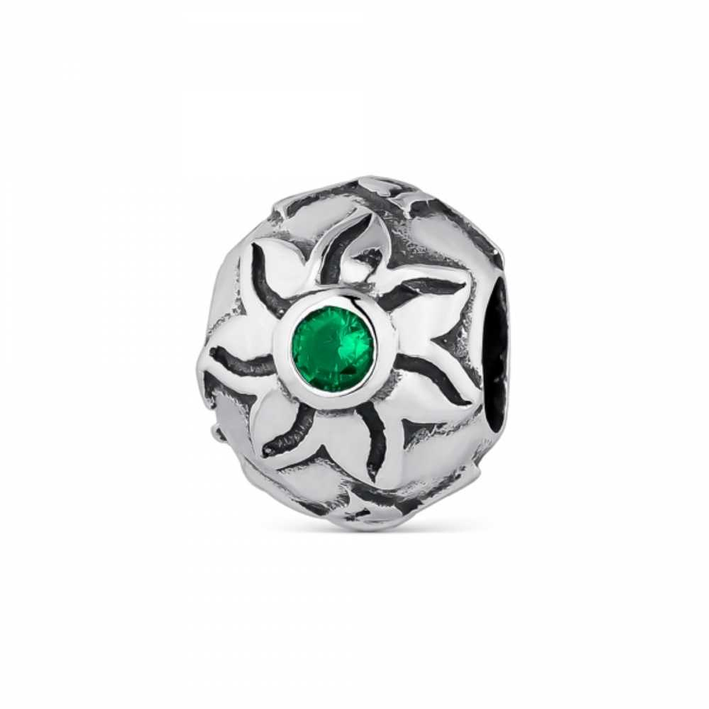 Abalorio aura verde plata 1