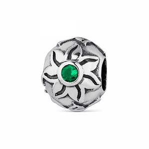 Abalorio aura verde plata