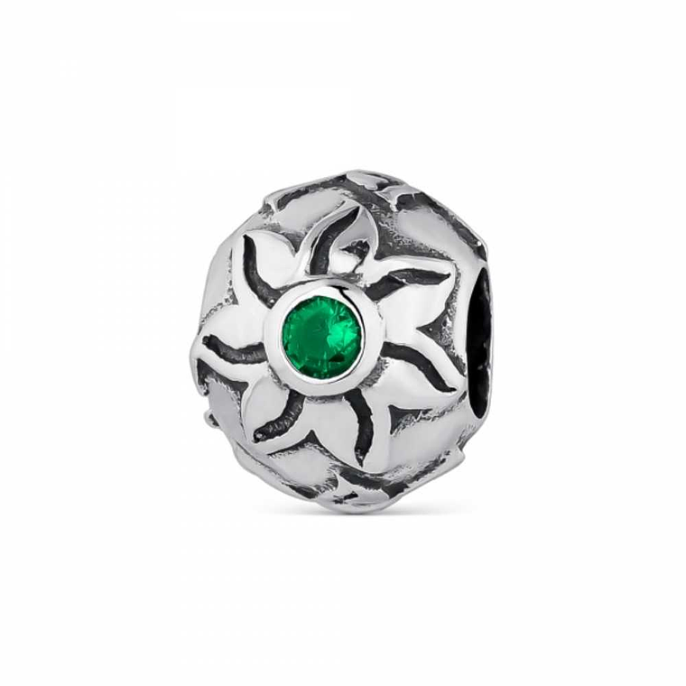 Abalorio aura verde plata 1