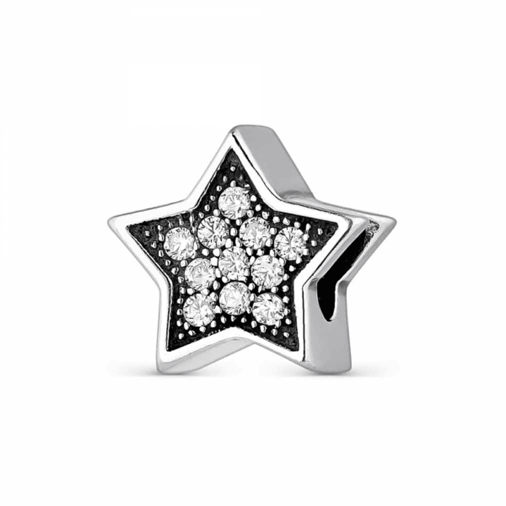 Abalorio estrella fugaz blanca plata  1