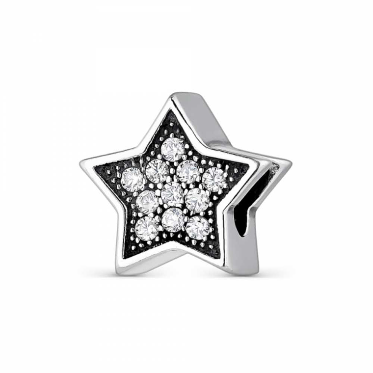 Abalorio estrella fugaz blanca plata  1