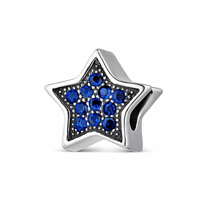 Abalorio estrella fugaz azul plata 