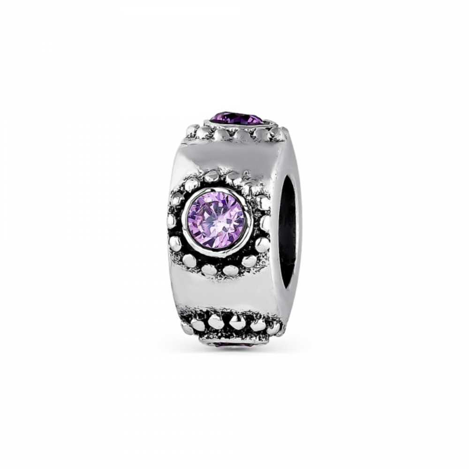 Abalorio emoción morado plata 1