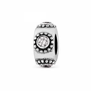 Abalorio emoción rosa plata 