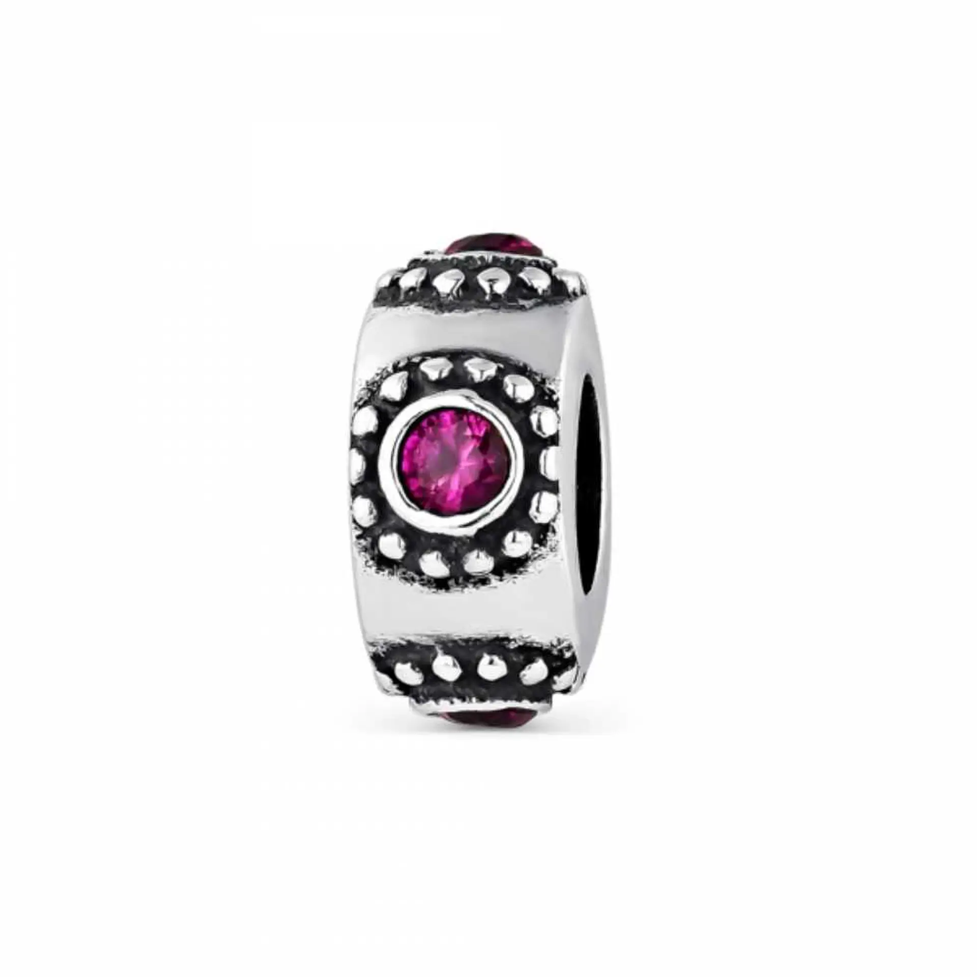 Abalorio emoción fucsia plata 1