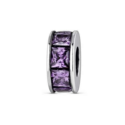 Abalorio arcoíris morado plata 