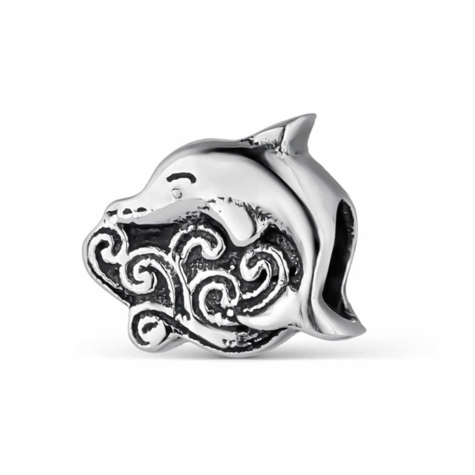 Abalorio delfín del mar plata 1