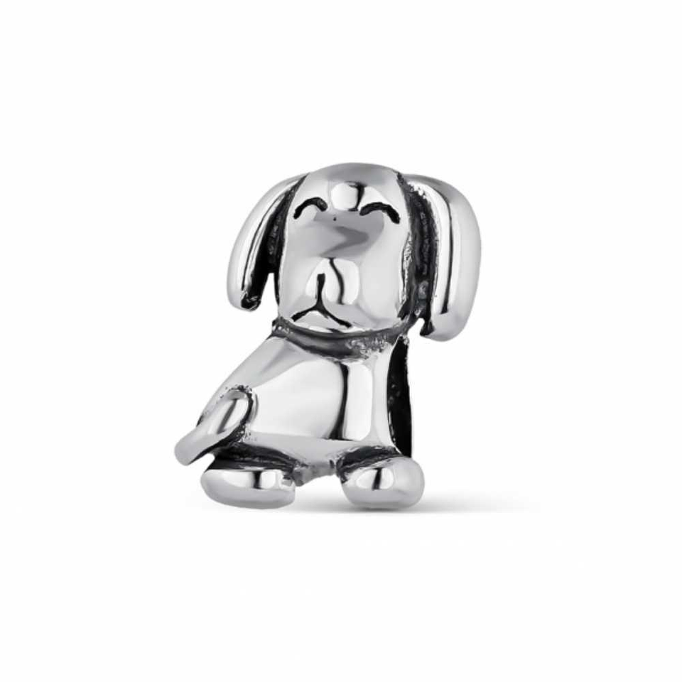 Abalorio perro plata  1