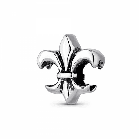 Abalorio flor de lis plata