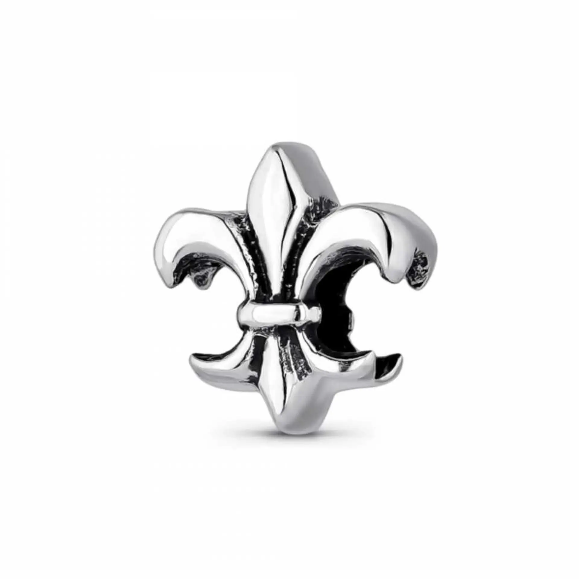Abalorio flor de lis plata 1