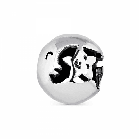 Abalorio abrazo de luna plata