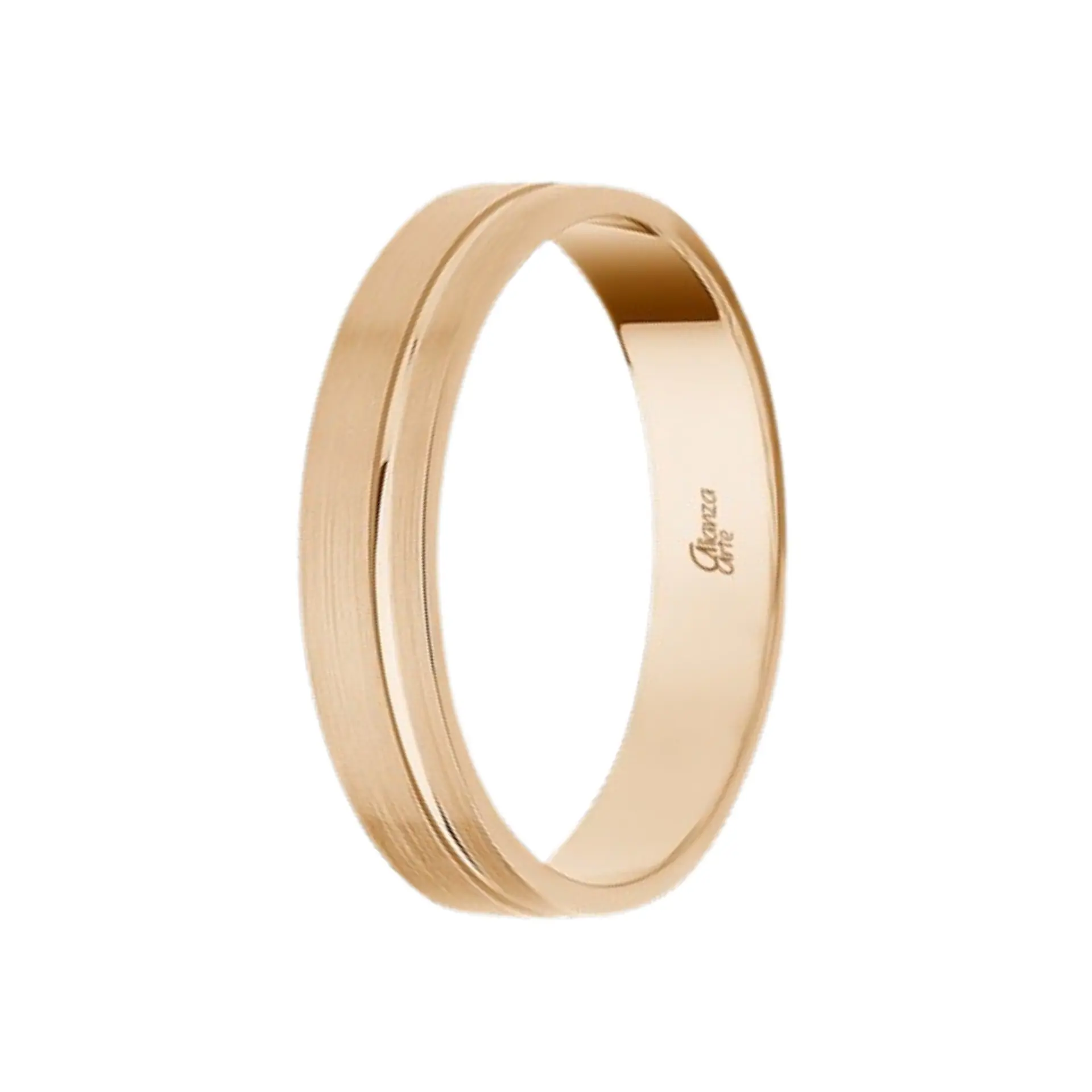 Alianza de Oro rosa 4 mm 1