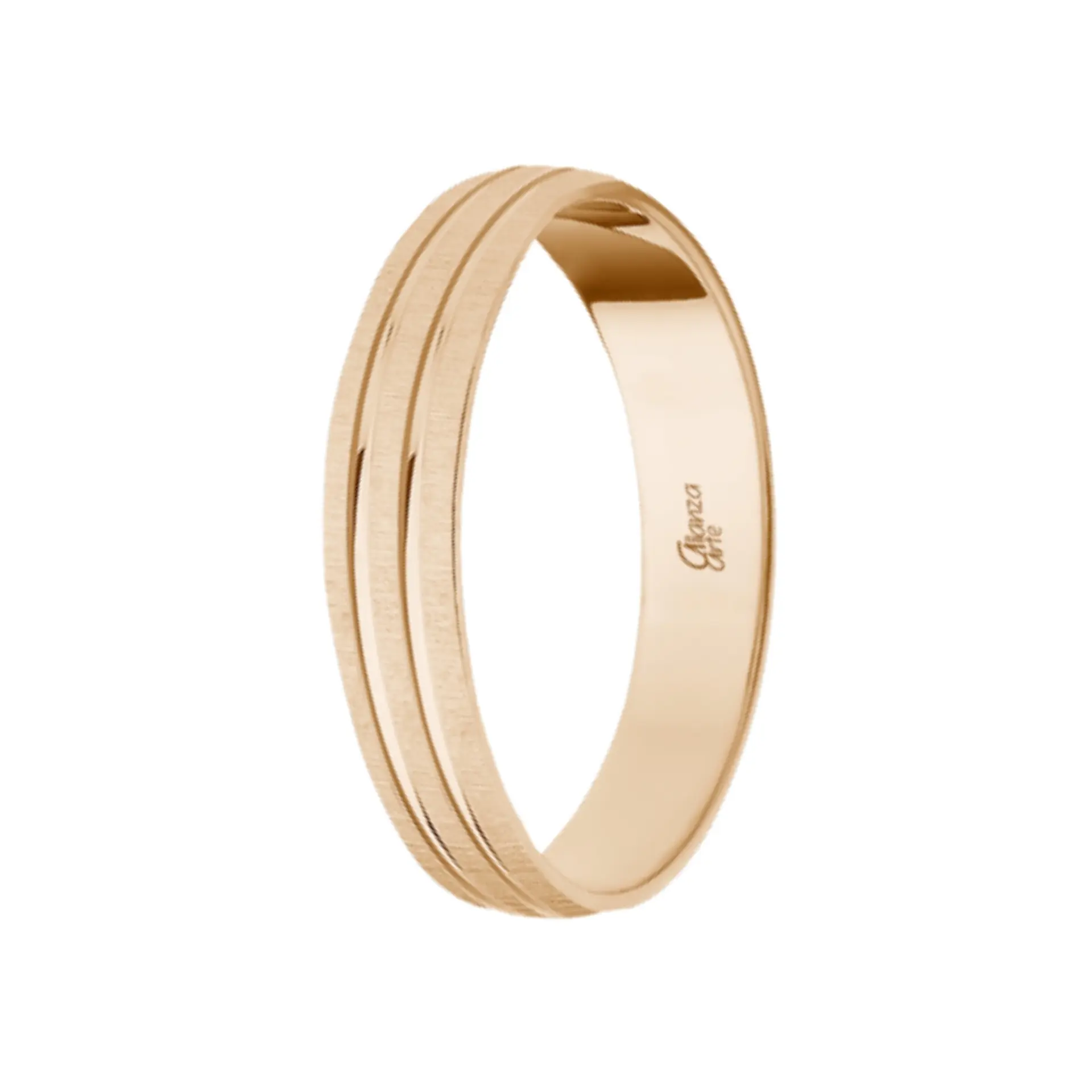 Alianza de Oro rosa 4 mm 1