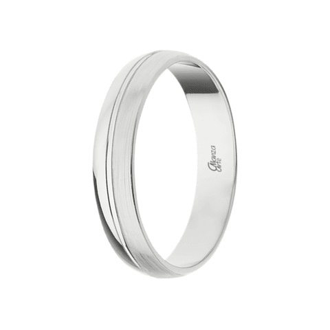 Alianza de Oro blanco 4 mm