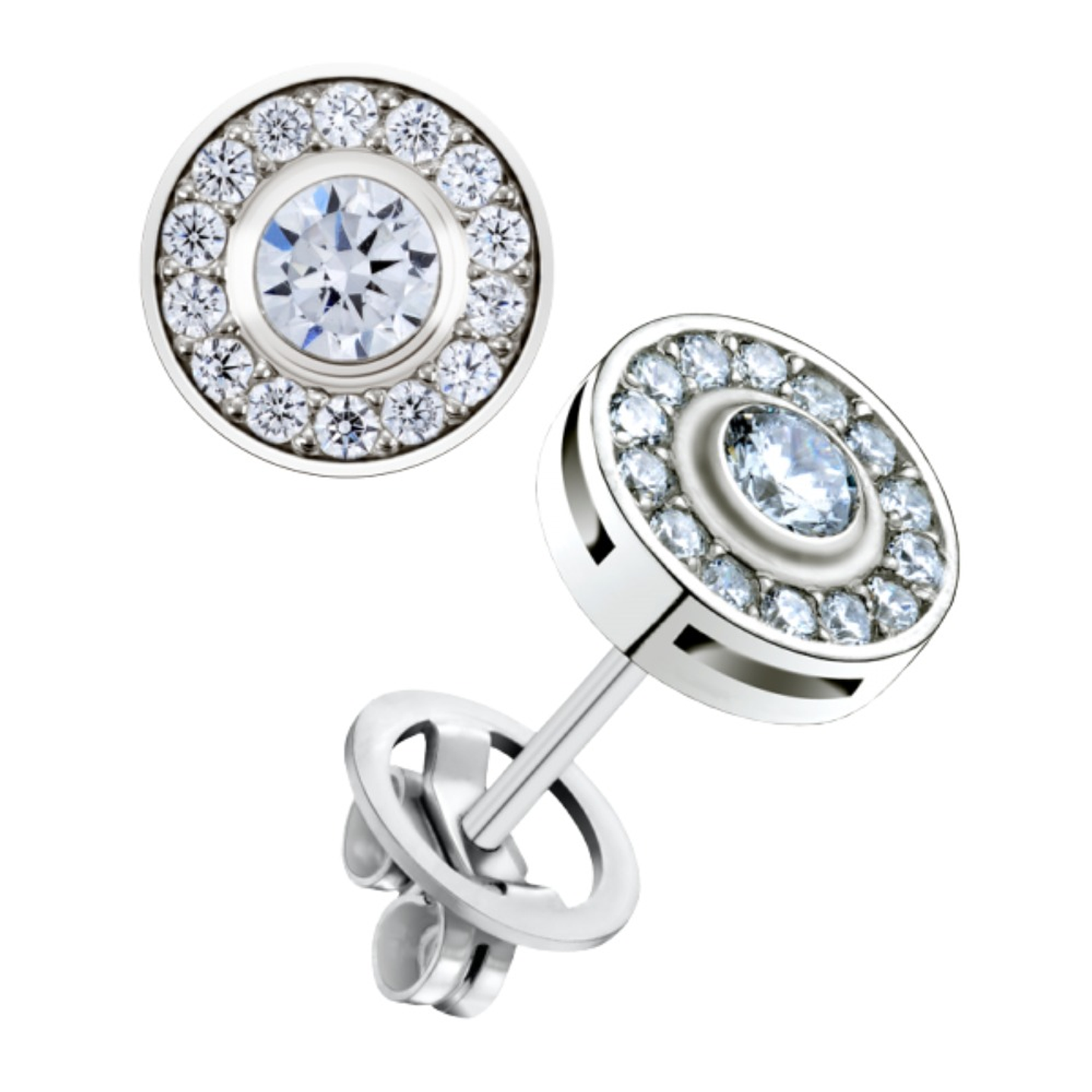 Pendientes Oro blanco y diamantes  1