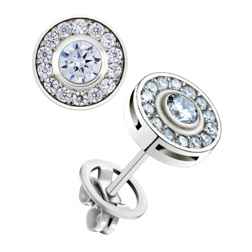 Pendientes Oro blanco y diamantes  1