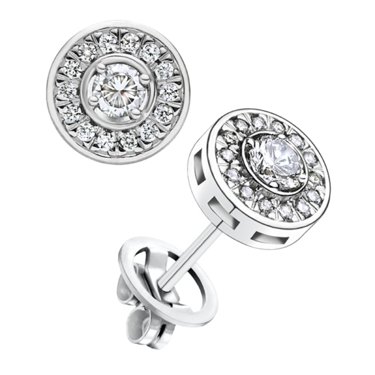 Pendientes de Oro blanco con brillantes 1
