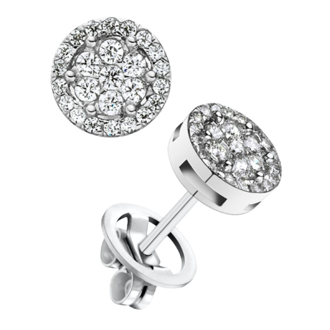 Pendientes Oro blanco con brillantes 1