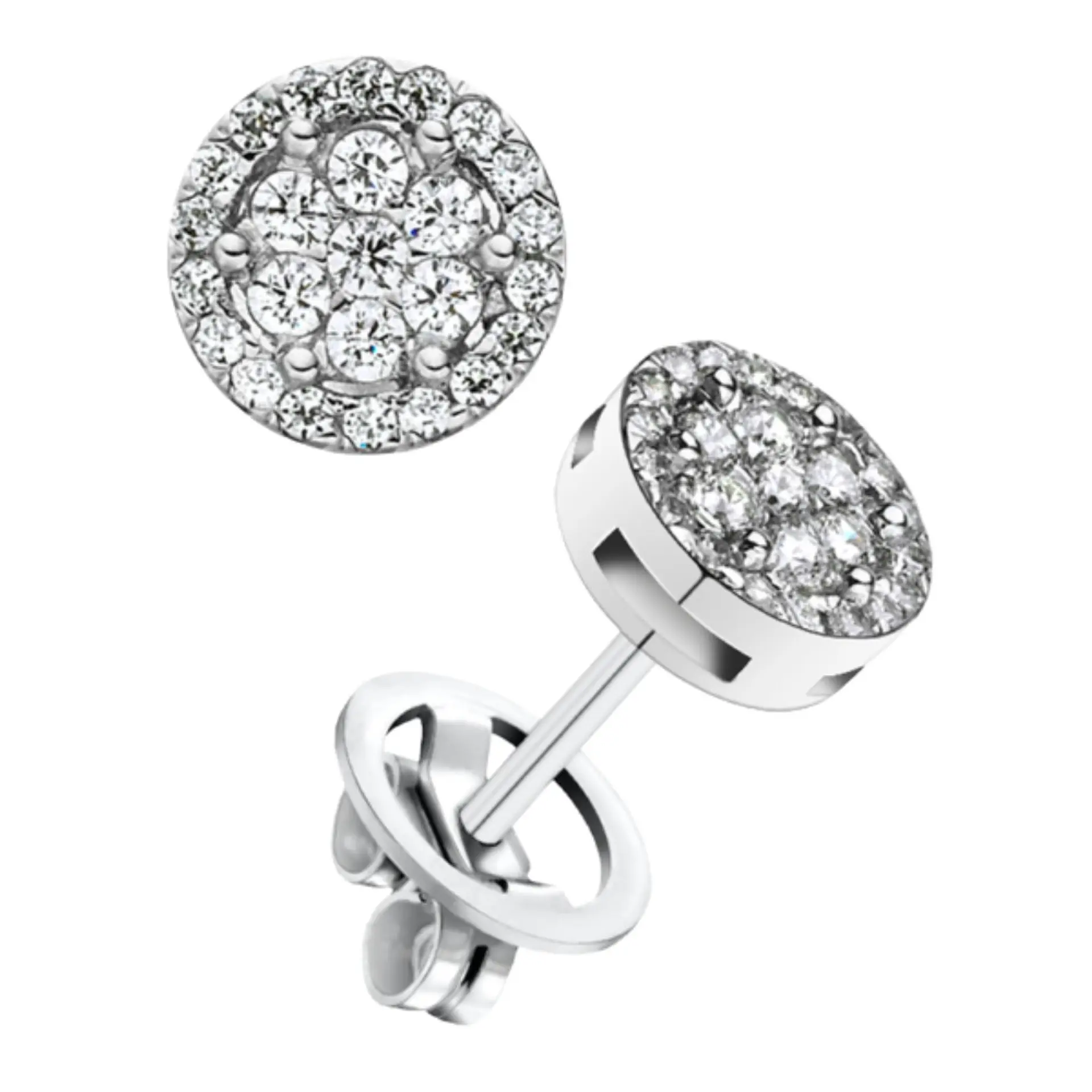 Pendientes Oro blanco con brillantes 1