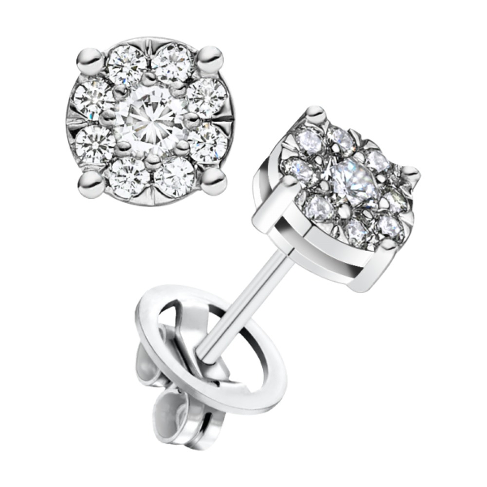 Pendientes Oro blanco y diamantes  1