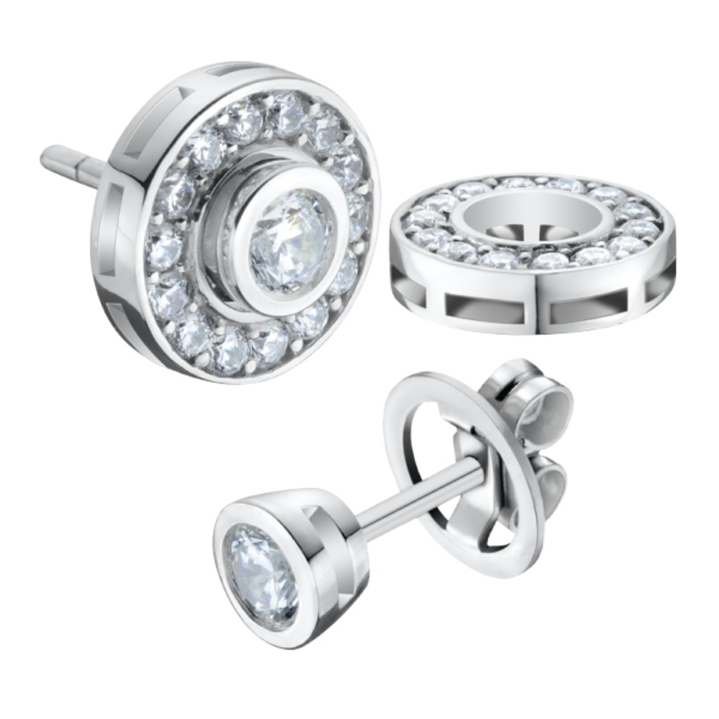 Pendientes Oro blanco brillantes 1