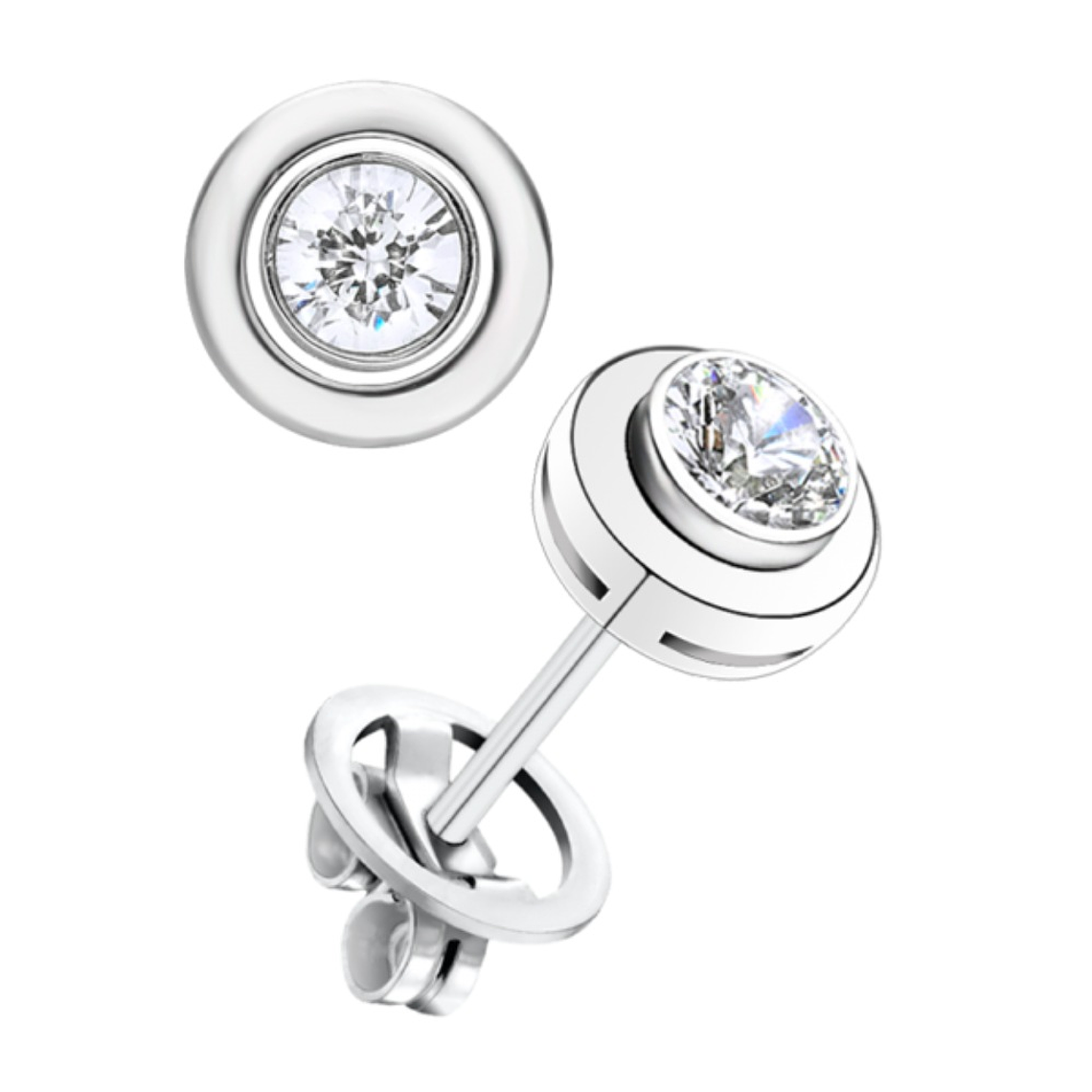 Pendientes de Oro blanco 1