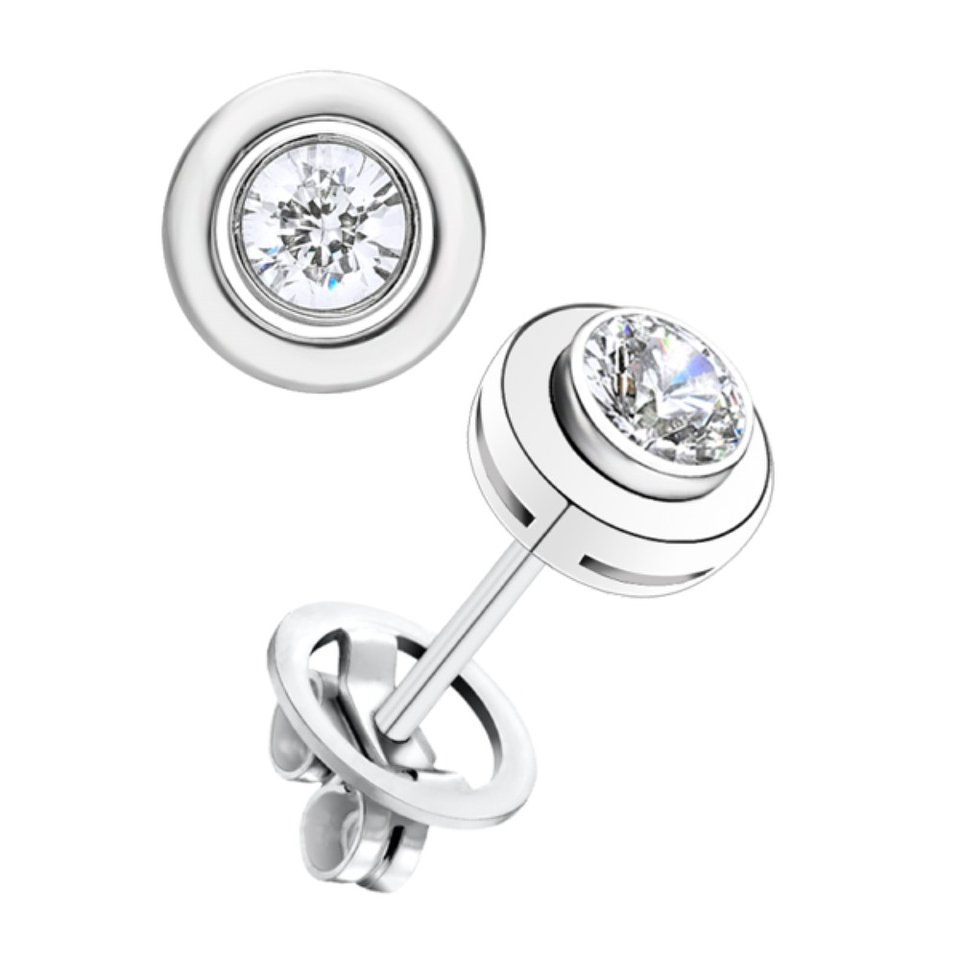 Pendientes de Oro blanco 1